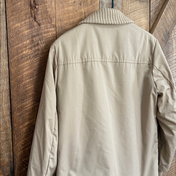 Vintage 70s Sears Outerwear men's full-zip khaki winter jacket brown faux fur - Picture 9 of 11